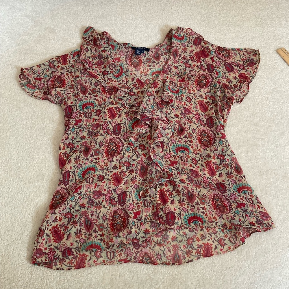 Chaps short sleeve blouse size 12